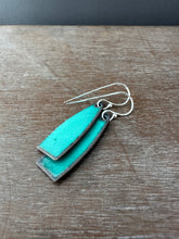 Load image into Gallery viewer, Blue and red enamel earrings