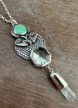 Load image into Gallery viewer, Green amethyst bird medallion