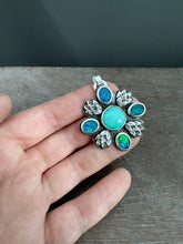 Load image into Gallery viewer, Coober Pedy opal and turquoise medalian