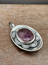 Load image into Gallery viewer, Double sided Jewel owl with cacoxenite