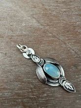Load image into Gallery viewer, Icy blue feather pendant