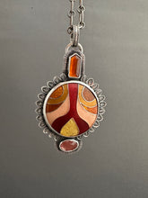 Load image into Gallery viewer, Cloisonné glass enamel with kyanite and andesine