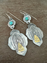Load image into Gallery viewer, Our Lady of Guadalupe and turquoise earrings