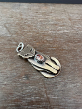 Load image into Gallery viewer, Bronze Kitty pet with Orange Sapphire