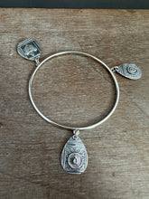 Load image into Gallery viewer, Sterling silver Jingle bangle with Peruvian opal