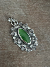 Load image into Gallery viewer, Serpentine Moon and Oak Leaf Pendant