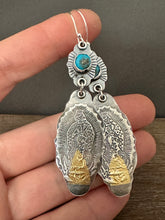 Load image into Gallery viewer, Our Lady of Guadalupe and turquoise earrings