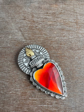 Load image into Gallery viewer, Red rosarita Sacred Heart pendant