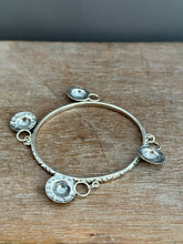 Load image into Gallery viewer, Sterling silver patterned Jingle bangle