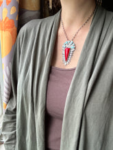 Load image into Gallery viewer, Roserita and Turquoise sacred heart pendant