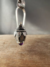 Load image into Gallery viewer, Vintage crystal and amethyst dragon egg medallion