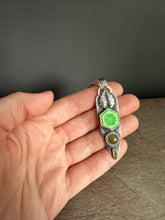 Load image into Gallery viewer, Spring green enamel and vesuvianite pendant