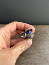 Load image into Gallery viewer, Vintage crystal and Blue Chalcedony dragon egg medallion