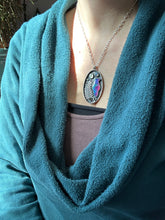 Load image into Gallery viewer, Aurora borealis raven necklace