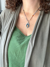 Load image into Gallery viewer, Cloisonné Glass Pendant With a Beaded Necklace