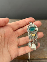 Load image into Gallery viewer, Golden Wandering Deer with handmade bell and Flourite