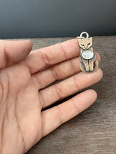 Load image into Gallery viewer, Bronze Kitty Pet with a Moonstone
