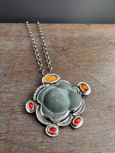 Load image into Gallery viewer, Fairy stone Pendant/Brooch with carnelian, kyanite, and citrine