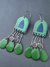 Load image into Gallery viewer, Blue doorway Enamel Earrings