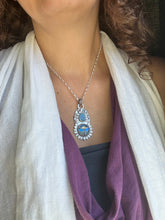 Load image into Gallery viewer, Cloisonné glass enamel pendant with opal