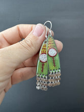 Load image into Gallery viewer, Silver dot Enamel Earrings