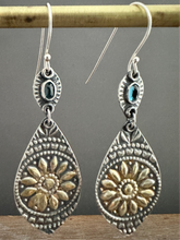 Load image into Gallery viewer, Blue topaz keum boo earrings