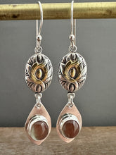 Load image into Gallery viewer, Andesine (red labradorite) and Swirls earrings