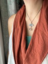 Load image into Gallery viewer, Candy Cane and Silver Bell Pendant