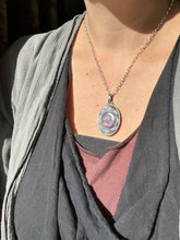 Load image into Gallery viewer, Double sided Jewel owl with cacoxenite