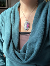 Load image into Gallery viewer, Aurora borealis raven necklace