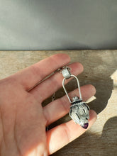 Load image into Gallery viewer, Vintage crystal and amethyst dragon egg medallion