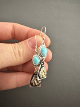 Load image into Gallery viewer, Turquoise and Tiny Leaves earrings
