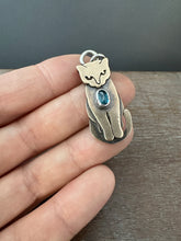 Load image into Gallery viewer, Bronze Kitty Pet with Blue Topaz