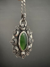 Load image into Gallery viewer, Serpentine Moon and Oak Leaf Pendant