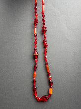 Load image into Gallery viewer, Vintage glass bead silk knotted necklace in reds