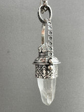 Load image into Gallery viewer, Quartz Crystal and Vintage Swarovski Medallion