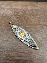 Load image into Gallery viewer, Opal and herkimer quartz with 23k gold keum boo pendant o