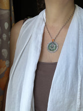 Load image into Gallery viewer, Cloisonné glass enamel with kyanite