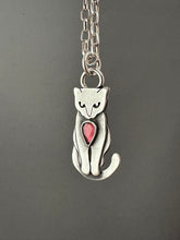 Load image into Gallery viewer, Sterling silver Kitty Pet with garnet
