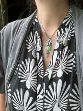 Load image into Gallery viewer, Spring green enamel and vesuvianite pendant
