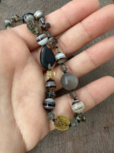 Load image into Gallery viewer, Vintage glass bead silk knotted necklace in neutrals