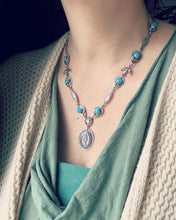 Load image into Gallery viewer, Miraculous Medal and Turquoise necklace