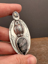 Load image into Gallery viewer, Hypersthene Owl Pendant
