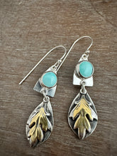 Load image into Gallery viewer, Turquoise and Leaves earrings