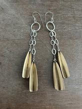 Load image into Gallery viewer, Brass and sterling silver jingle earrings