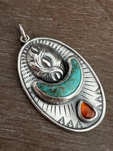 Load image into Gallery viewer, Turquoise Moon Medallion