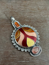 Load image into Gallery viewer, Cloisonné glass enamel with kyanite and andesine