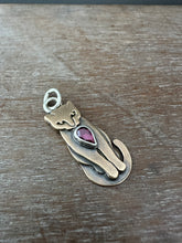 Load image into Gallery viewer, Bronze Kitty Pet with Garnet