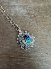 Load image into Gallery viewer, Blue Millefiori glass pendant