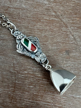 Load image into Gallery viewer, Candy Cane and Silver Bell Pendant